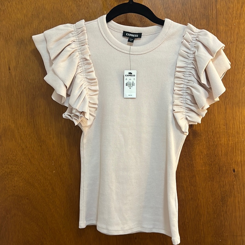 Express ruffle sleeve blouse size XS new !!